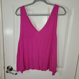 BP Hot pink deep V front and back tank